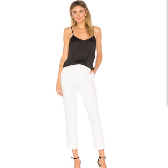 Alice + Olivia Pants - Alice + Olivia White White Crop Pants